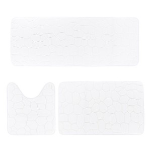 Evideco French Home Goods 3D Pebble Memory Foam Bath Mats - Bath Mat, Runner Mat, and Contour Mat Available in 10 Colors - 1 of 4