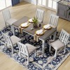 KTMBDW 7-Piece Dining Table Set for 4-8, Extendable Kitchen Table with 6 Chairs, Rectangle Dining Table with Wood Frame - 2 of 4