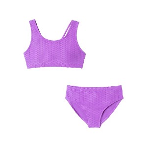 Andy & Evan  Kids  Purple Strappy Back Swimsuit - 1 of 4