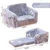Hooseng Toddler Couch, 2-in-1 Glow-in-The-Dark Plush Kids Fold-Out Sofa, Convertible Kids Sofa to Lounger with Straight Armrests for Boys & Girls - 3 of 4