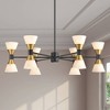 Possini Euro Design Possini Euro Domino 32" Black and Brass 12-Light Modern Chandelier - 2 of 4