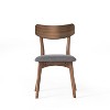Mid-Century Walnut Finished Frame Upholstered Dining Chairs (Set of 2) (Dark Grey) - 2 of 4