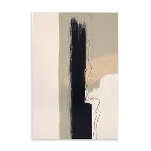 Stupell Industries Modern Black Streak on Beige, 13" x 19" - 1 of 4