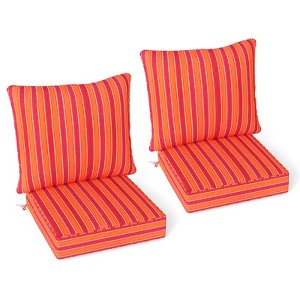 Tangkula 2PCS Deep Seat Chair Cushion Pads Set Indoor/Outdoor w/ Rope Belts - 1 of 4