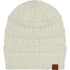 Market & Layne Beanies Women Warm Winter Beanie for Women Thick Chunky Knit Beanie Hats for Women Winter Hats for Women Ivory, Charcoal and Black - 2 of 4