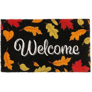 Briarwood Lane Coir Doormat 30x18 Welcome Leaves Fall Natural Fiber For Fall Coir Doormat - 1 of 3