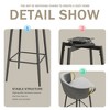 Lirago Set of 2 Gray Velvet Swivel Bar Stools-30" Modern High Back Chairs with Black Accents for Home & Commercial Use - 4 of 4
