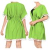 LA LEELA Women's Open Front Summer Vacation Beachwear Mini Bathing Suit Duster Holiday Swimwear Coverups Solid Loose Cardigans - 4 of 4