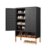 SKRAN Double Door Shoe Cabinet,3 Adjustable Compartments for Storage,Suspended Shoe Changing Compartment,Bottom 15cm Moisture-proof High Foot - 2 of 4