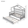 Twin Size House Bed with 2 Drawers and Storage Shelves Wood Family Bed with Roof and Fence Rails Playhouse Tent Bed Frame - 2 of 4