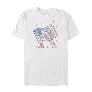 Men's Marvel Fourth of July  Cartoon Captain America T-Shirt - 1 of 4