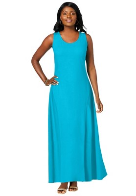 Jessica London Women’s Plus Size Flared Tank Dress, 12 - Ocean : Target