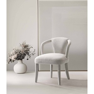 Manhattan Comfort Palmer Modern Tweed Upholstered Dining Armchair Silver Lining - 1 of 4