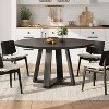 COZONY 47" Round Dining Table for 4-6 People, Modern Kitchen Table with Sturdy Cross-Shaped Base & Adjustable Foot Pads, Black Table for Dining Room - 3 of 4