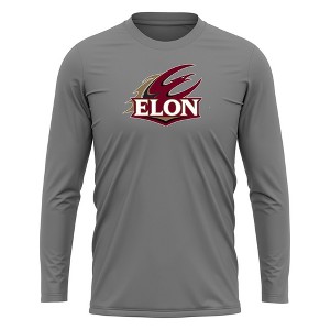 Elon University Adult Sport Long Sleeve Shirt Primary Logo, Black - 1 of 4