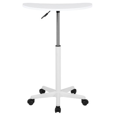 White Adjustable Mobile Laptop Desk with Casters