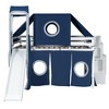 Twin/Full Size Loft Bed with Storage Staircase, Tent and Tower, Pink/Blue - ModernLuxe - 4 of 4