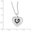 Black Bow Jewelry 1/4 Ctw Black & White Diamond Triple Heart Necklace in Sterling Silver - 4 of 4