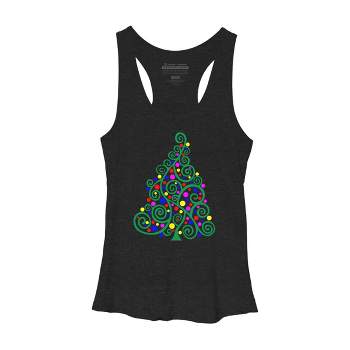 Women's Design By Humans Doodle Christmas Tree By DesignsbyDarrin Racerback Tank Top
