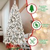 4FT Flocked Christmas Tree with 150 Warm White LED Lights – 350Tips, Snowy PVC & Hard Needle Branches, Hinged Design for Easy Setup - 4 of 4