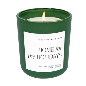 Sweet Water Decor Home for the Holidays 15oz Matte Candle - Green - 1 of 3