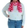 CTM Women's Lightweight Satin Valentine's Bold Heart Print Scarf - 4 of 4