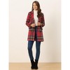 Allegra K Women's Notched Lapel Double Breasted Winter Plaids Overcoat - image 3 of 4