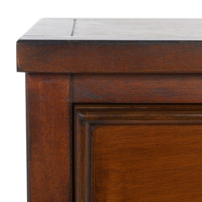 Transitional Toby Square Wood & Metal End Table with Storage - Brown