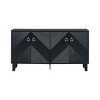Light Luxury Cabinet, Storage Cabinet With Adorned With Geometric Patterns, Accent Cabinet With 4 Doors-Cuddlewood - 3 of 4