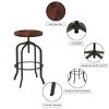 Hastings Home Adjustable Backless Swivel Bar Stool with Angled Iron Tube Frame, Dark Walnut - image 4 of 4