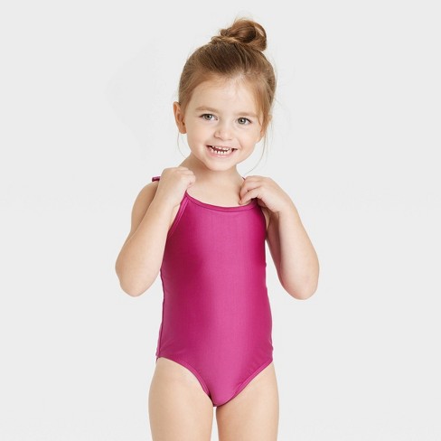 Toddler Girls' Solid One Piece Swimsuit - Cat u0026 Jack™ Pink : Target