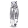 EVERLY JEWELRY | Sterling Silver Created White Sapphire and Diamond Split Shank Ring - 2 of 4