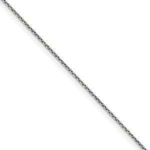 Black Bow Jewelry 0.95mm, 14k White Gold, Diamond Cut Cable Chain Necklace - 1 of 4