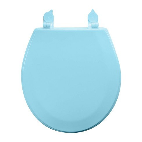 Bath Bliss Beveled Wood Standard Round Toilet Seat-light Blue