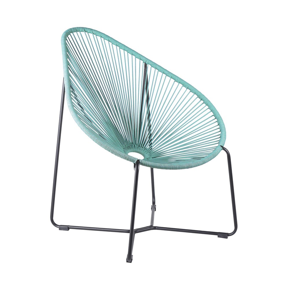 Acapulco Indoor Outdoor Steel Papasan Chair Green Armen Living