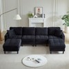 NicBex 122.5 Inch U-Shaped Corduroy Sectional Sofa with 2 Ottomans and 2 Pillows for Living Room,Bedroom,Black - 2 of 4