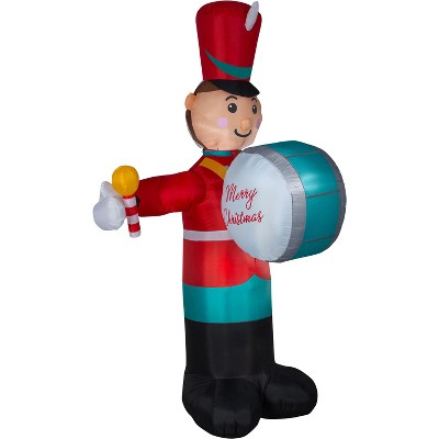 Gemmy Animated Christmas Airblown Inflatable Drumming Soldier, 8 ft Tall, Multicolored