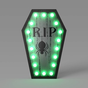 Lit Coffin Marquee Figurine - Hyde and EEK! Boutique™ Black - 1 of 3