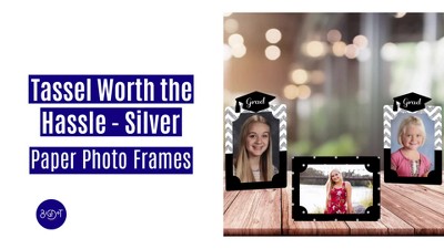 Big Dot of Happiness Silver Graduation Party Centerpieces - 4x6 Picture  Display - Paper Photo Frames - Set of 12