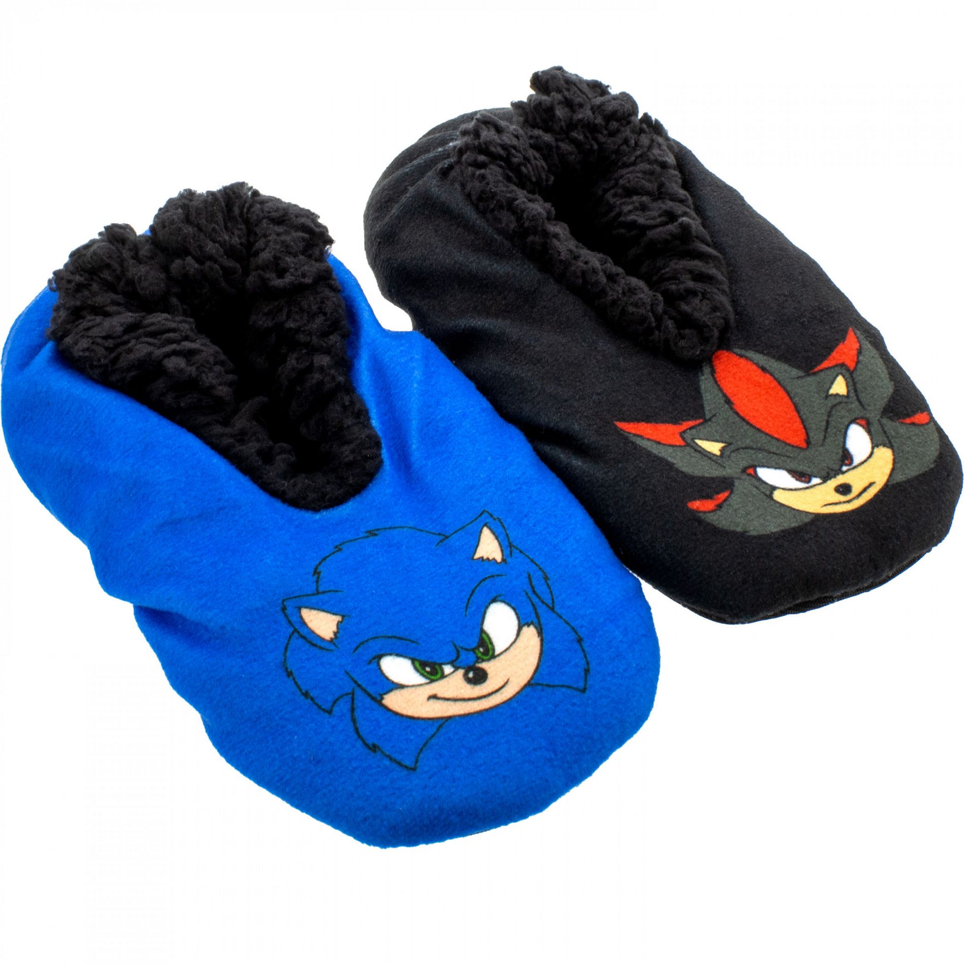 Kids Sonic The Hedgehog and Shadow Fuzzy Babba Slippers