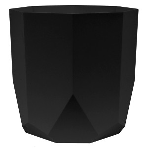 Bloem Tuxton 10.2"W x 9.8"H Modern Hexagon Small Gardening Planter, Black - 1 of 4