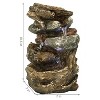 Sunnydaze Indoor Home Decorative Tiered Rock and Log Waterfall Tabletop Water Fountain with LED Lights - 10" - 3 of 4