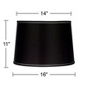 Springcrest Sydnee Collection Satin Black Medium Drum Lamp Shade 14" Top x 16" Bottom x 11" Slant x 11" High (Spider) Replacement with Harp and Finial - image 4 of 4