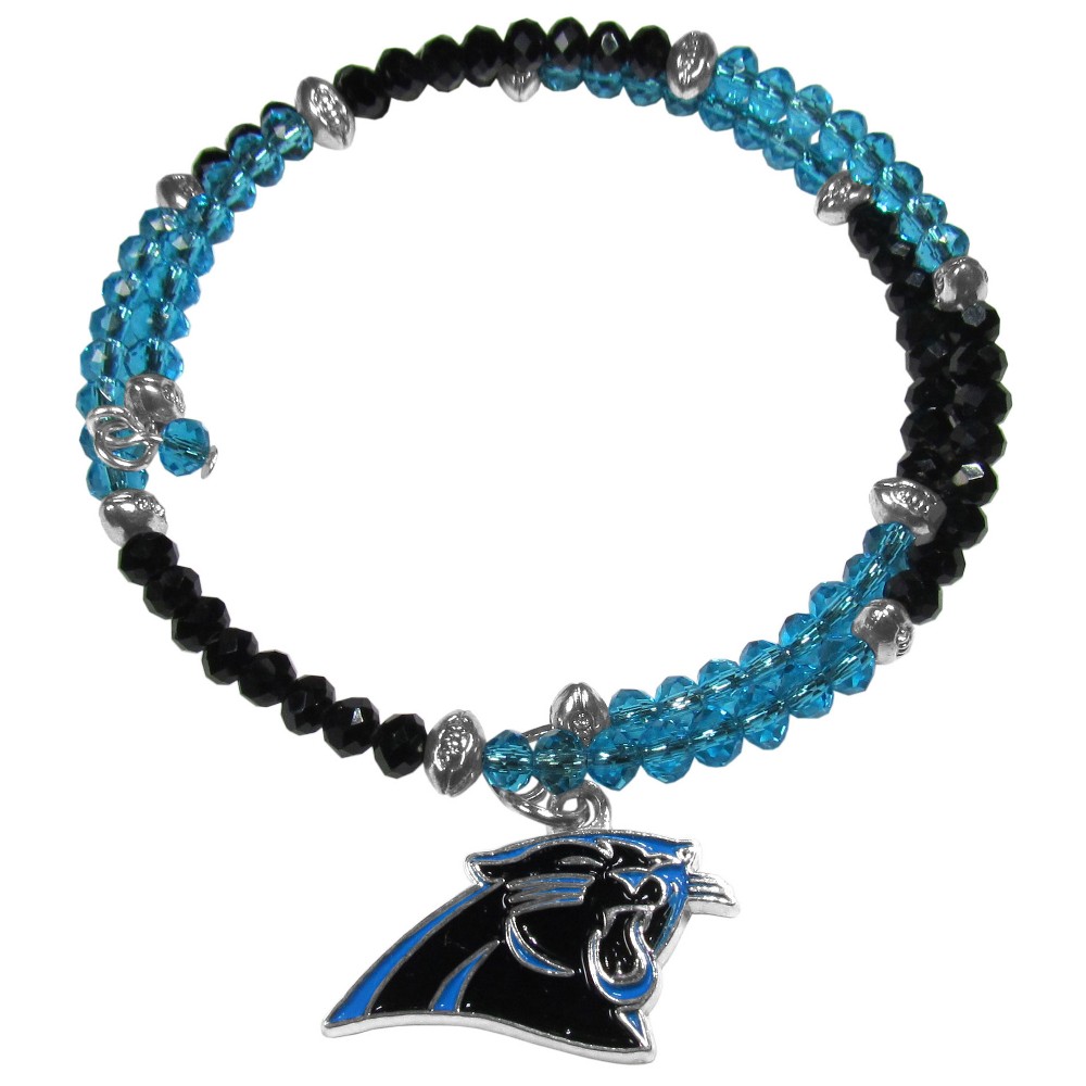 Photos - Bracelet NFL Carolina Panthers Memory Wire Crystal 