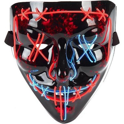 Halloween Mask LED Light Up Mask 2PCS, Scary Mask for Halloween Party, Masquerade Maskwith 3 Light Modes