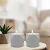 LumaBase Battery-Operated Geometric Candles with 3D-Wick Flame - Set of 2 - 4 of 4