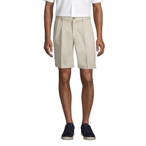 Lands' End Lands' End Men's Comfort Waist Pleated 9" No Iron Chino Shorts - 1 of 4