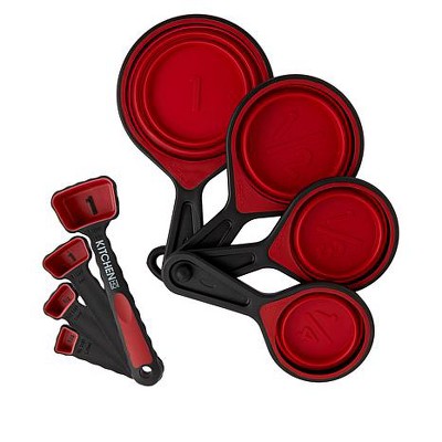 Curtis Stone Set Of 3 Silicone Measuring Cups Refurbished Red : Target