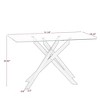 Dolonm  51.18 "rectangular transparent tempered glass dining table, fashionable design, black metal legs, dining table - 3 of 4