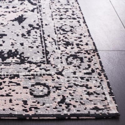 Gray Rectangular Cotton Synthetic Washable Area Rug